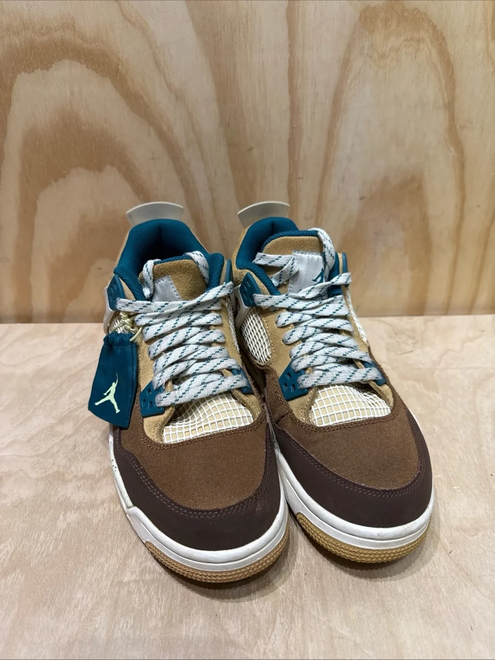 Nike Air Jordan 4 Retro GS Cacao Brown Teal Shoes FB2214-200 Men’s/Boy7, Wmn’s 9